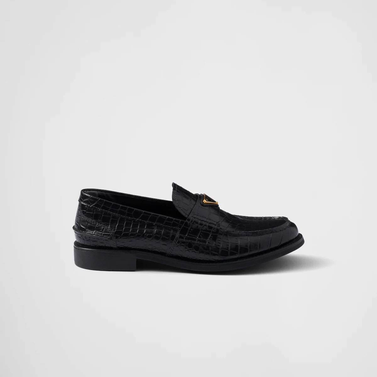 PRADA Alligator print leather loafers