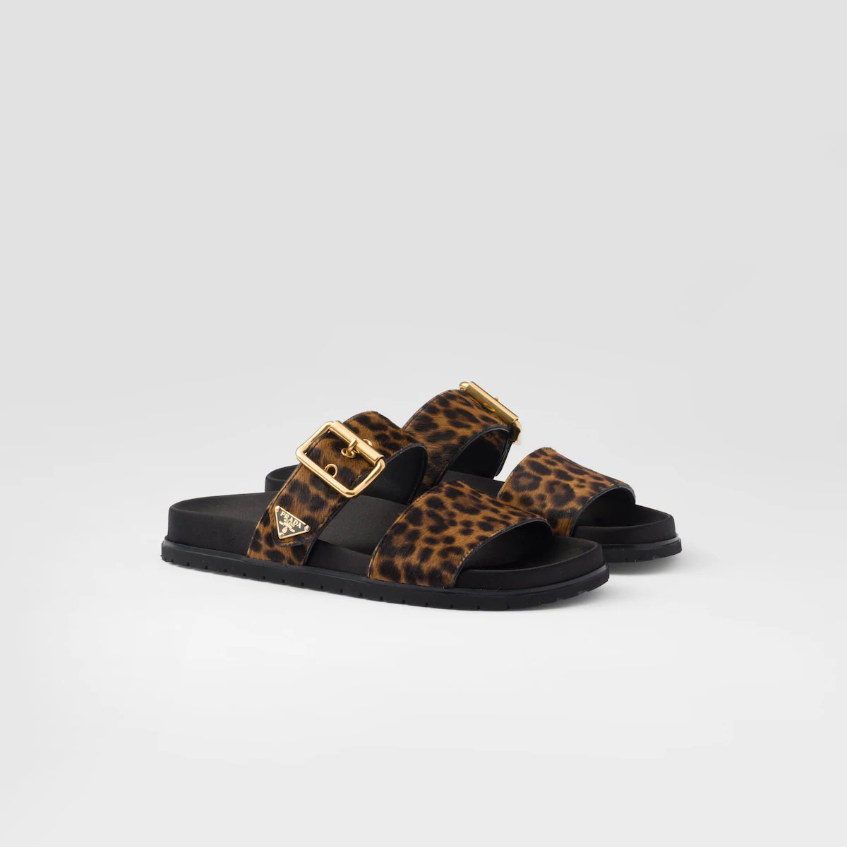 PRADA Printed leather slippers