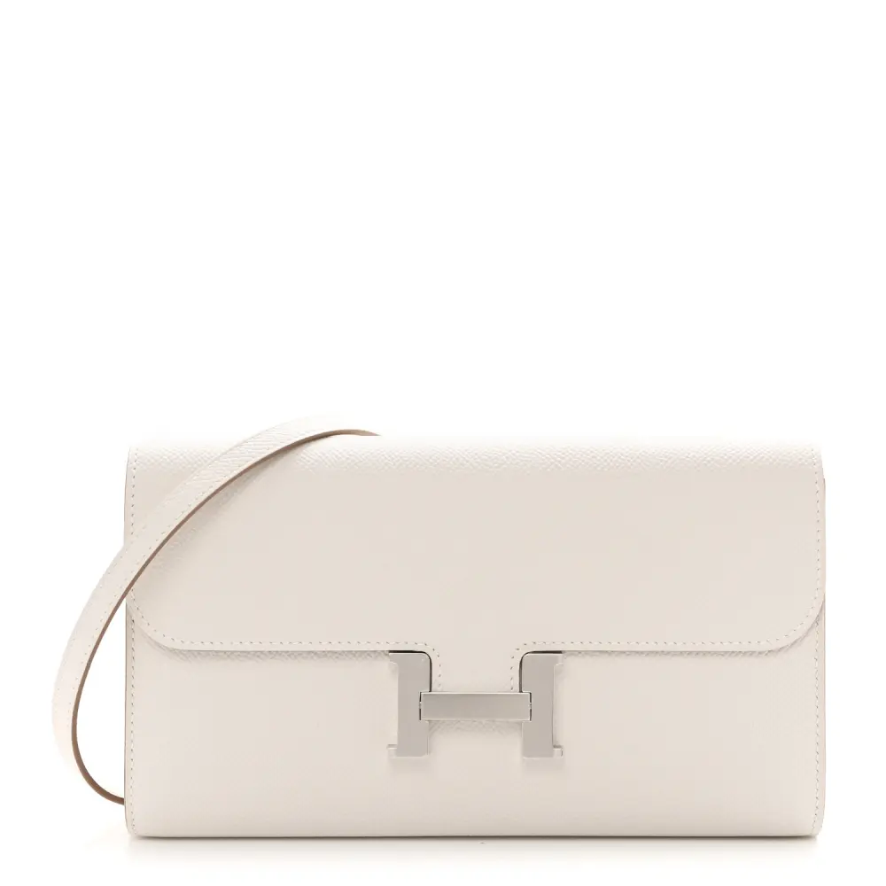 Hermès Constance Long To Go Wallet Gris Pâle Epsom Leather Silver Hardware