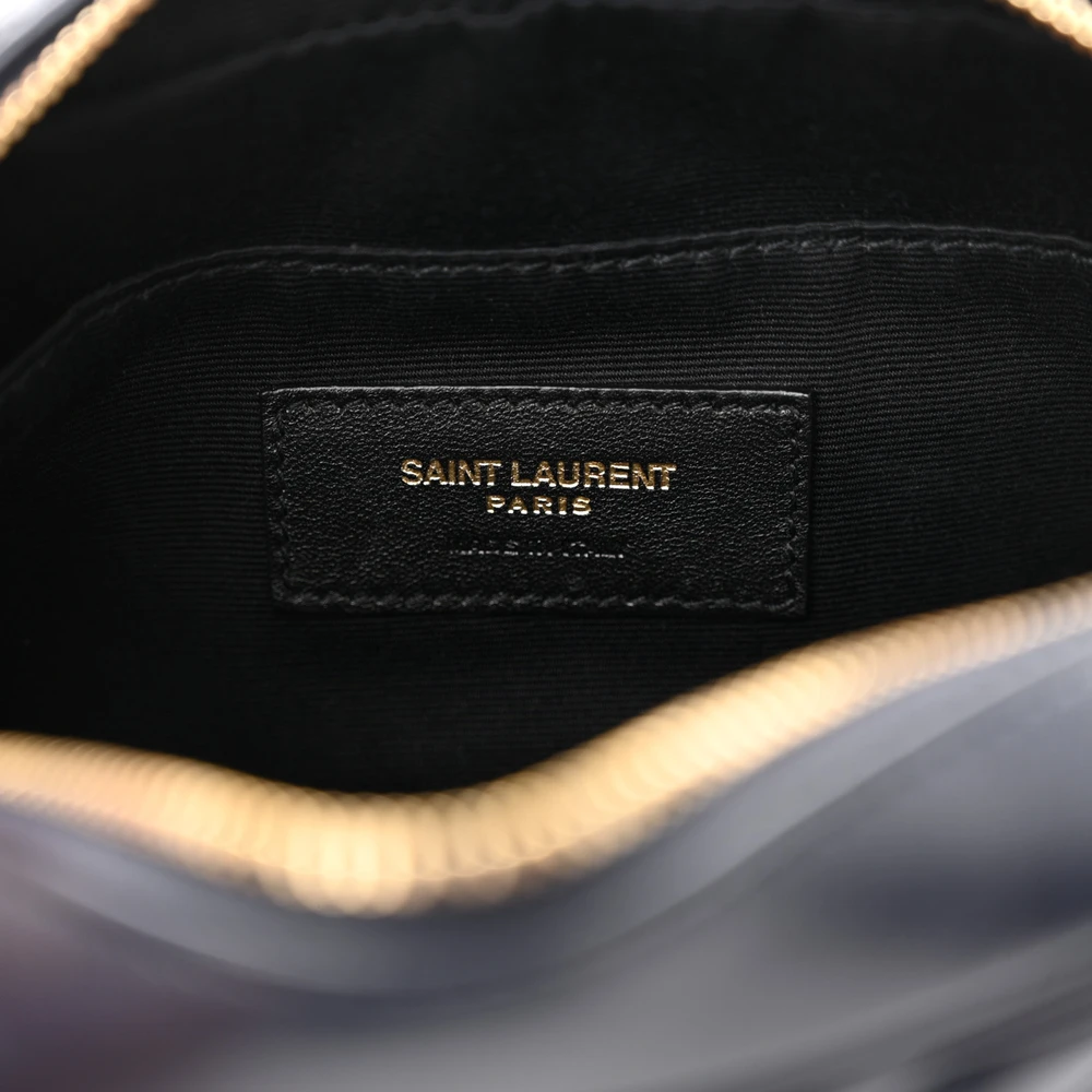 Saint Laurent Small Lou Belt Bag Deep Marine Monogram Calfskin Matelasse Leather Gold Hardware