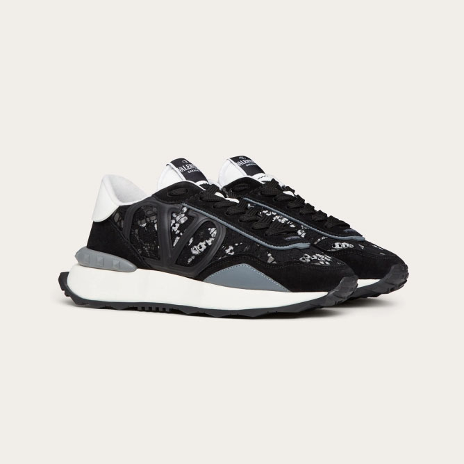 VALENTINO LACERUNNER Women's lace and mesh sneakers
