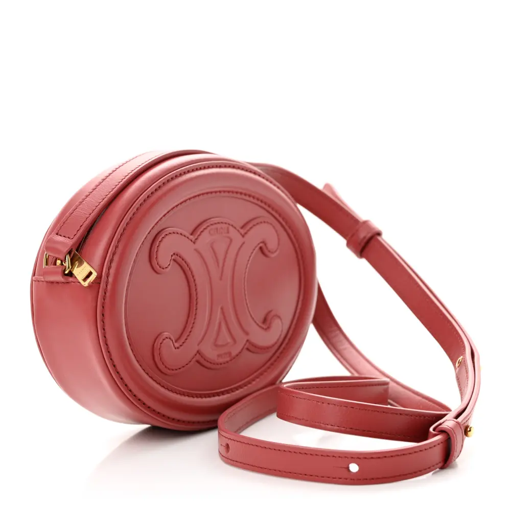 Celine Small Cuir Triomphe Oval Purse Crossbody Lipstick Smooth Calfskin Leather