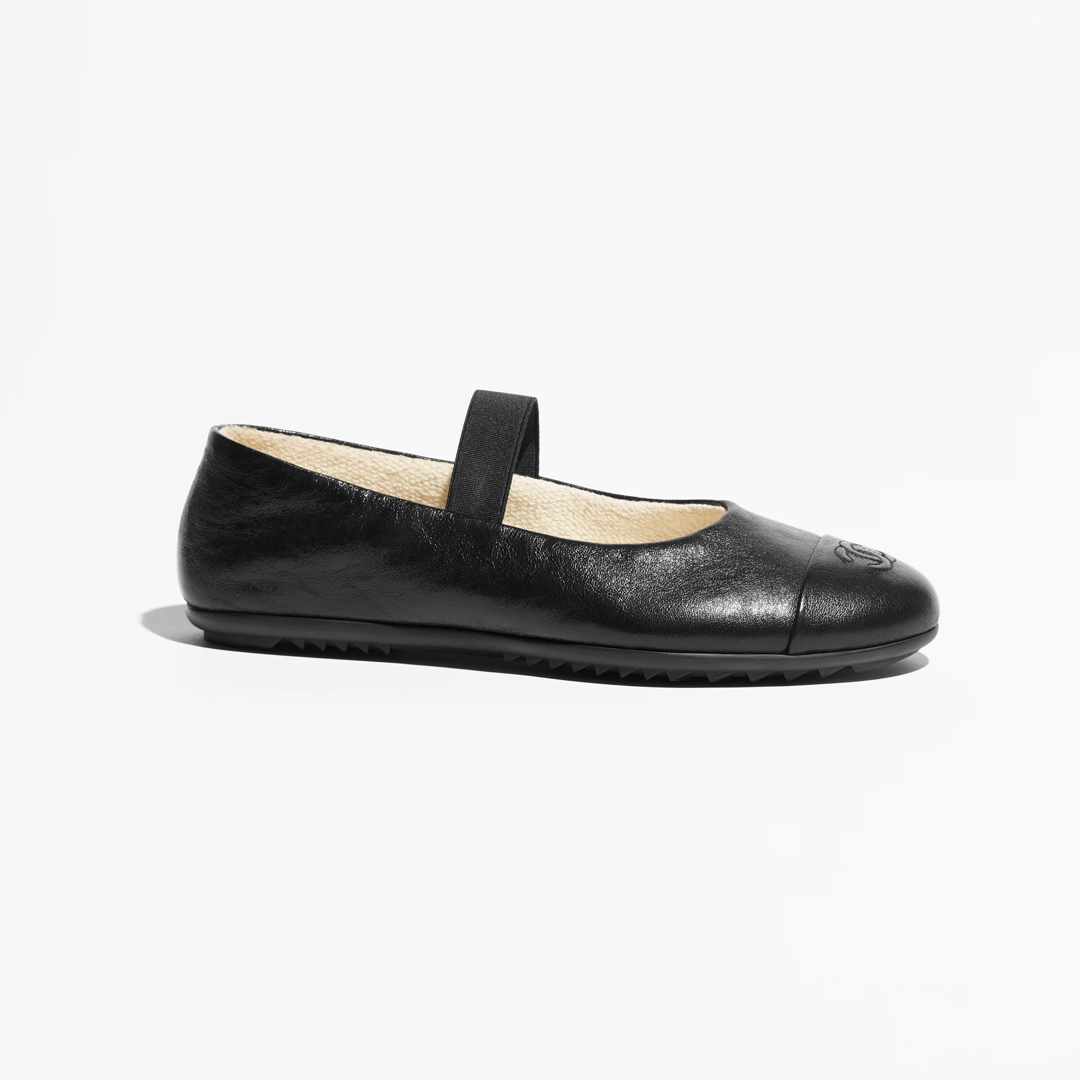Chanel sheepskin black Mary Jane Shoes