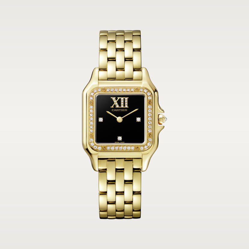 Panthère de Cartier watch Medium model quartz movement yellow gold diamonds CRWJPN0044