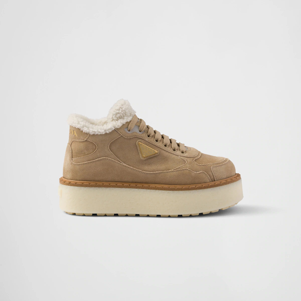 PRADA Suede leather mid - top sneakers and ankle boots