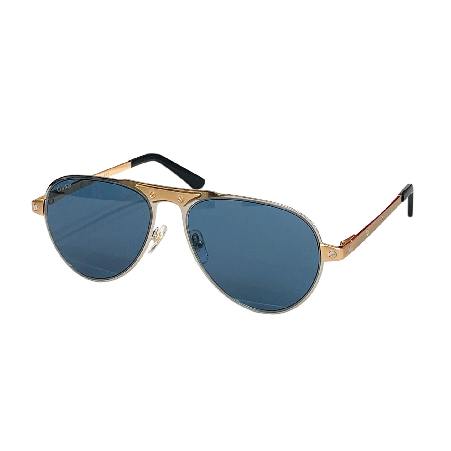Cartier Pilot glasses blue gold/green gold/brown gold/grey gold/grey silver color Size 54口20-145