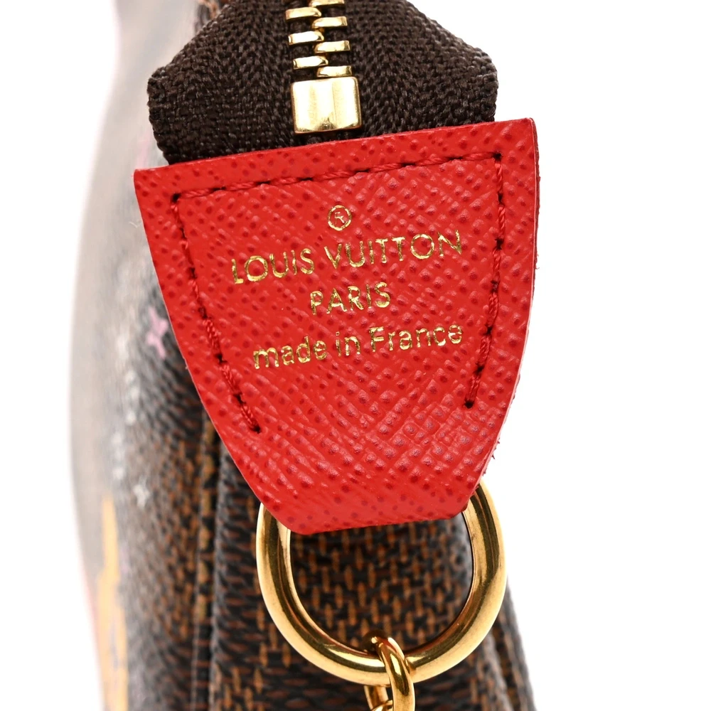 Louis Vuitton Mini Pochette Accessories 2019 Christmas Animation Damier Ebene Canvas Gold Hardware