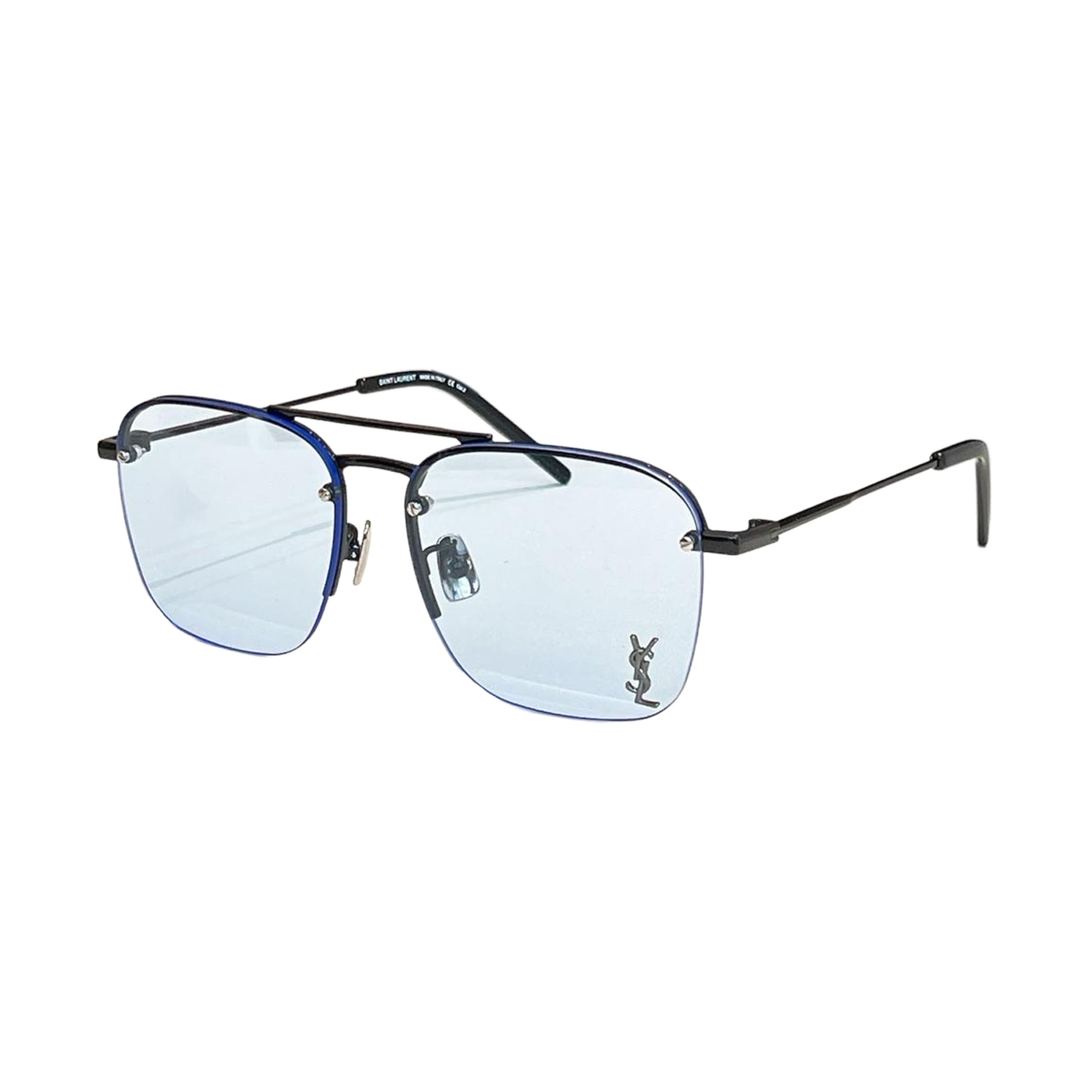 Saint Laurent square frame glasses blue/brown/orange/black/grey color Size 57口15-145