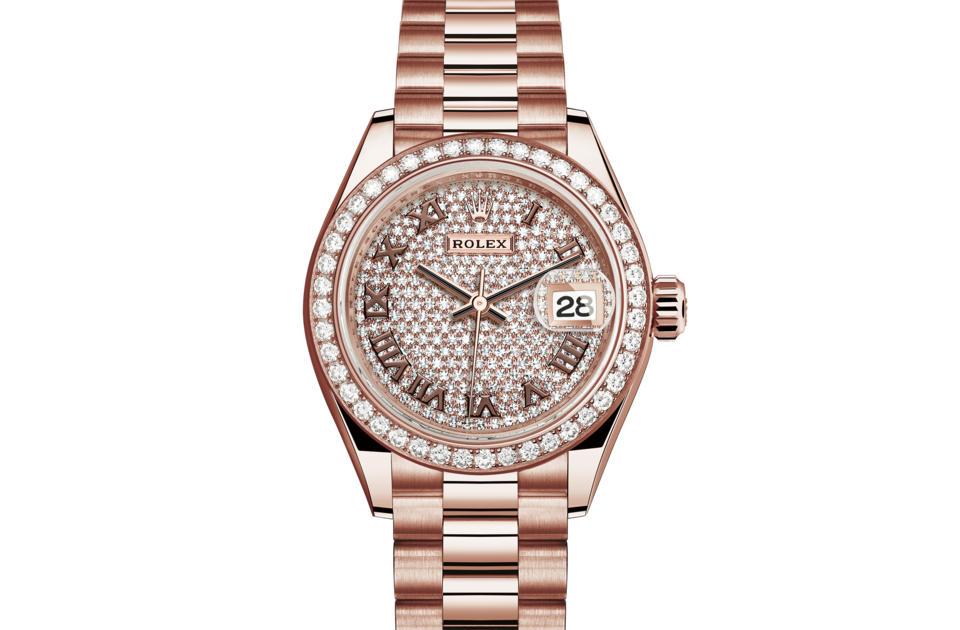 Rolex Lady-Datejust Oyster 28 mm Everose gold and diamonds Diamond-paved dial M279135RBR-0021