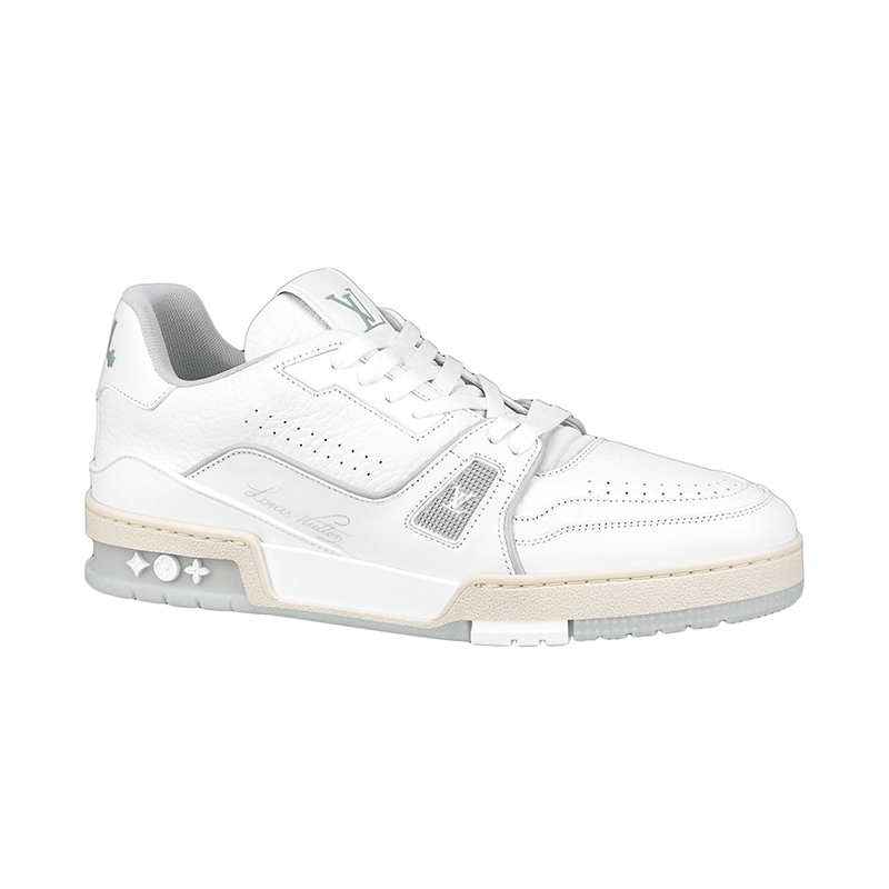 Louis Vuitton White grain calf leather sneakers