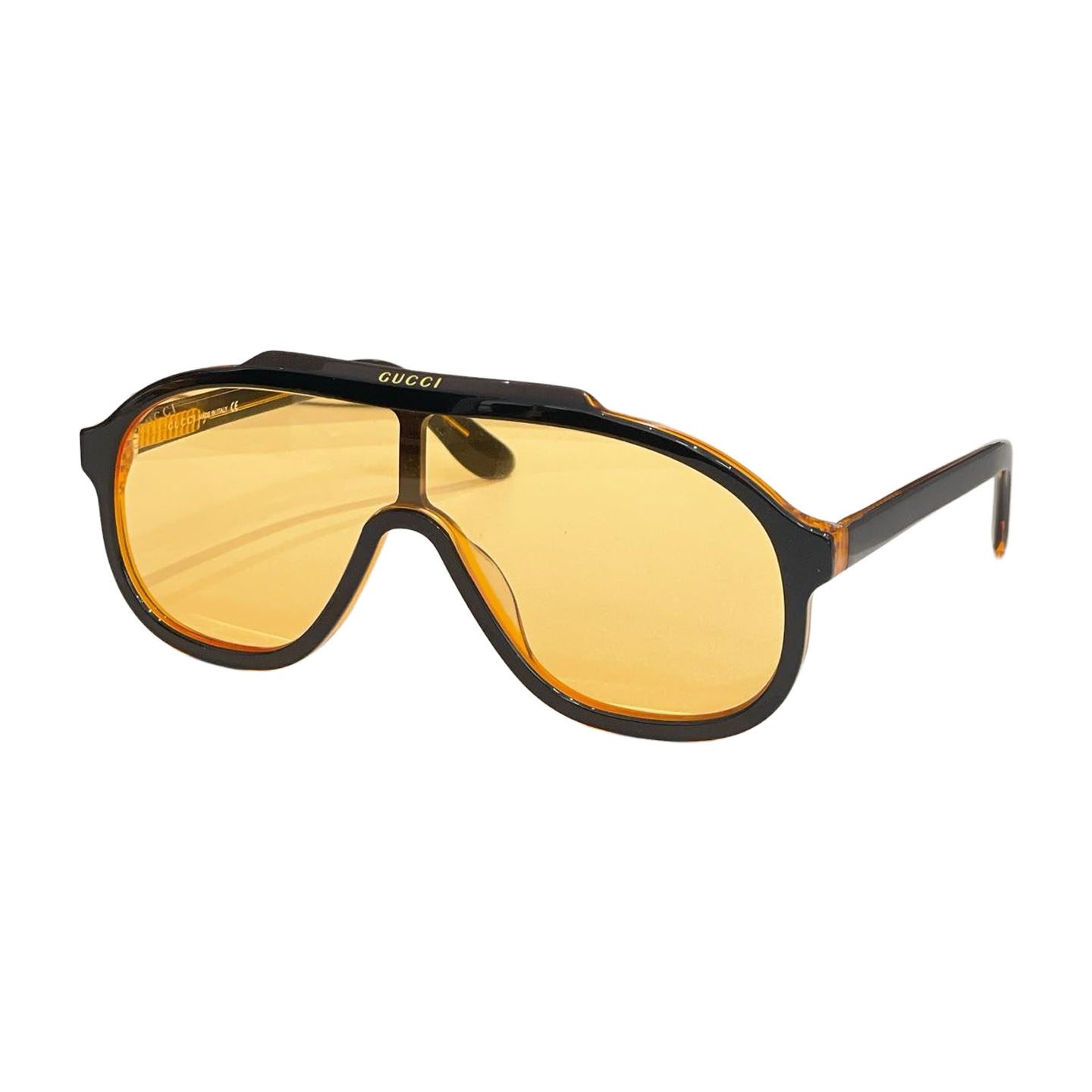 Gucci Pilot shape glasses orange/black/brown/leopard red/leopard brown/silver color Size 99口1-145