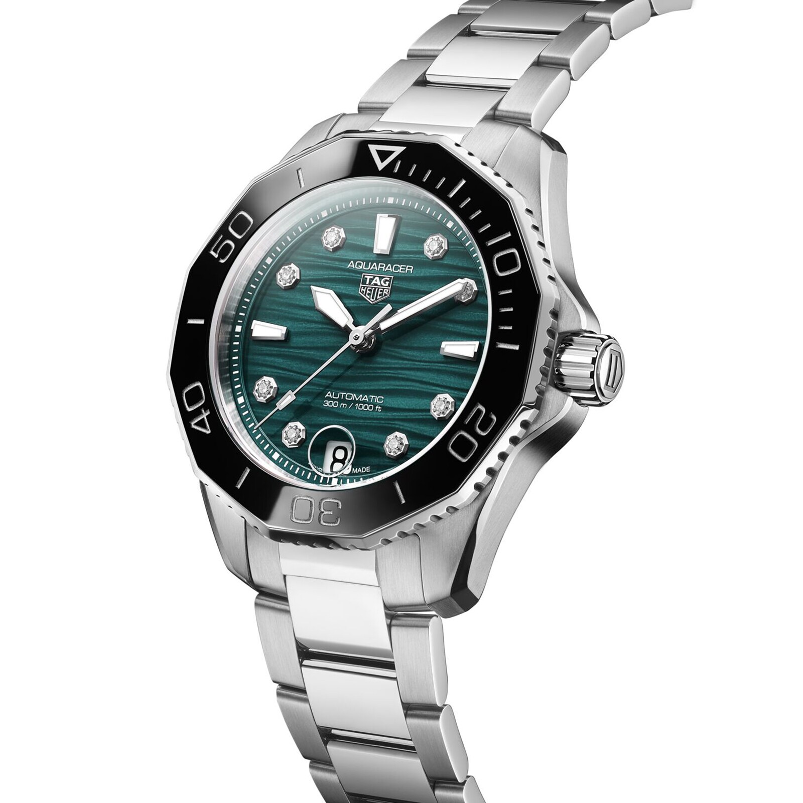 TAG Heuer Aquaracer Professional 300 UK Edition 36mm Ladies Watch Green WBP231G.BA0618
