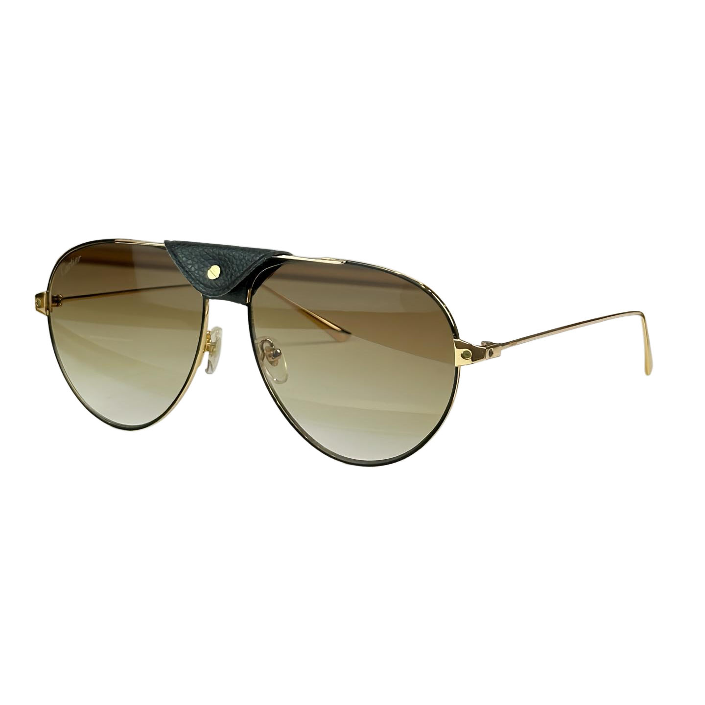 Cartier Pilot glasses black brown/gold silver/black gold color Size 59口16-135