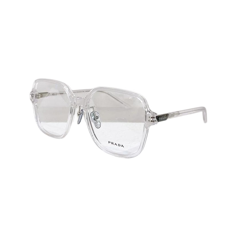 Prada square frame glasses pink/silver/black/leopard color transparent lens Size 56口18-140