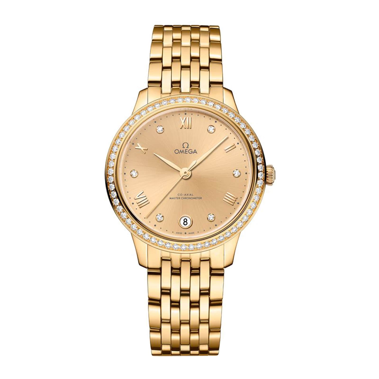 Omega De Ville Prestige 34mm Ladies Watch Yellow Gold O43455342058001