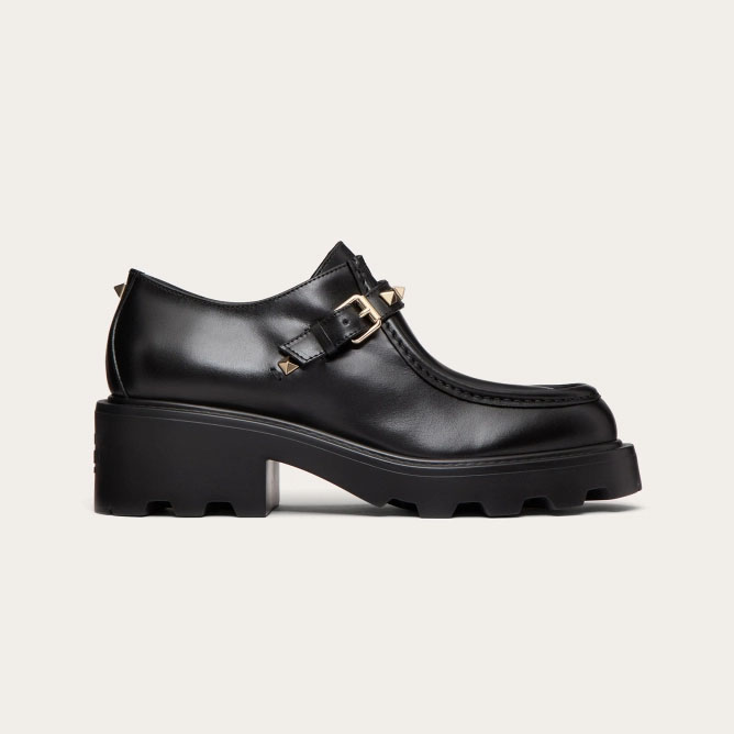 VALENTINO Calfskin Mengke shoes (5.5cm high heel) Loafers