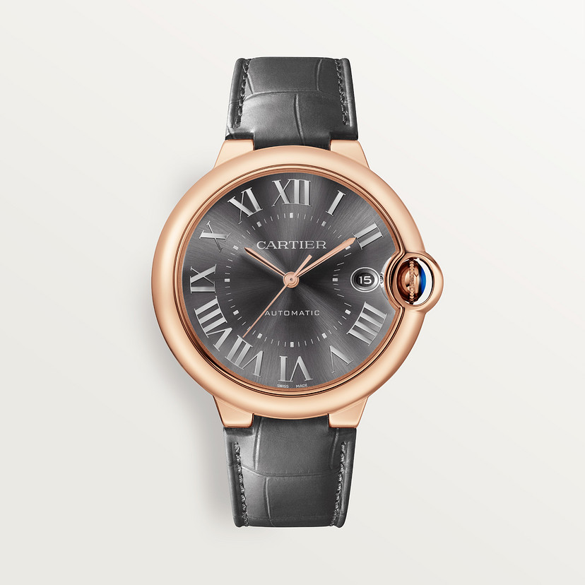 Ballon Bleu de Cartier watch 40 mm 18K rose gold leather CRWGBB0050