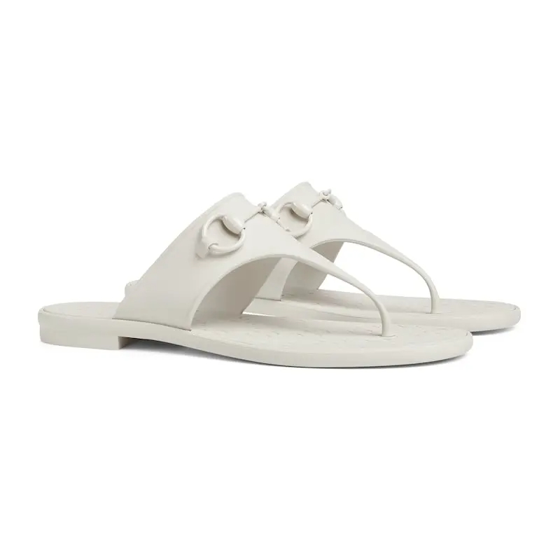 Gucci white Pinch flat bottom slippers