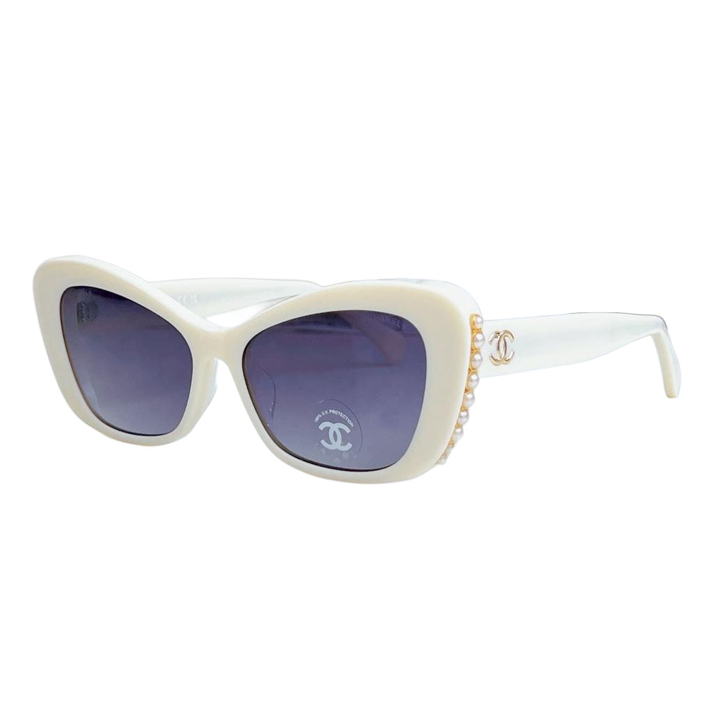 CHANEL glasses white gold color size 56口16-140