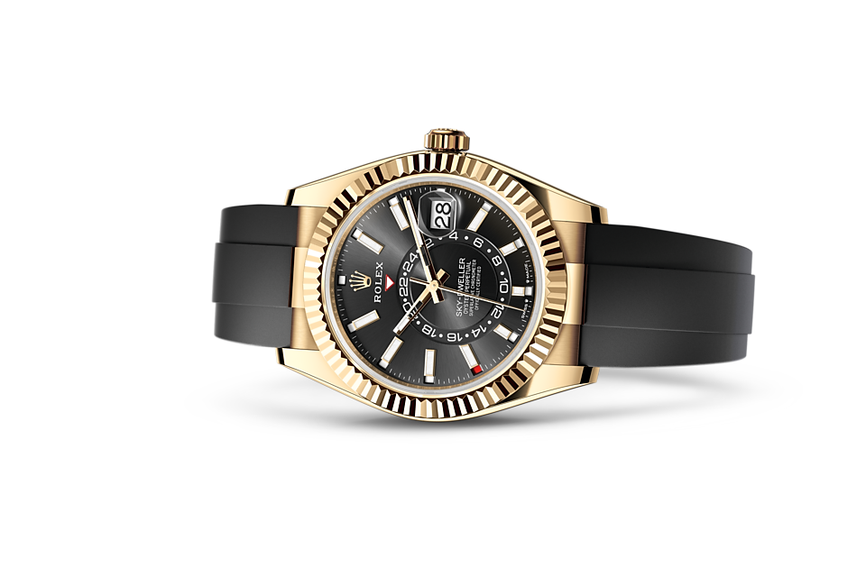 Rolex Sky-Dweller Oyster 42 mm yellow gold Bright black dial M336238-0002