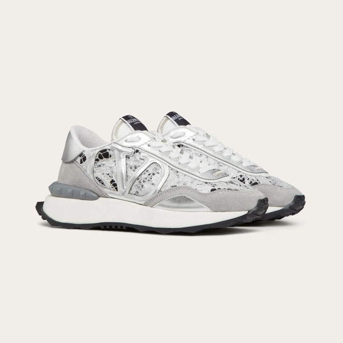 VALENTINO LACERUNNER Women's lace and mesh sneakers