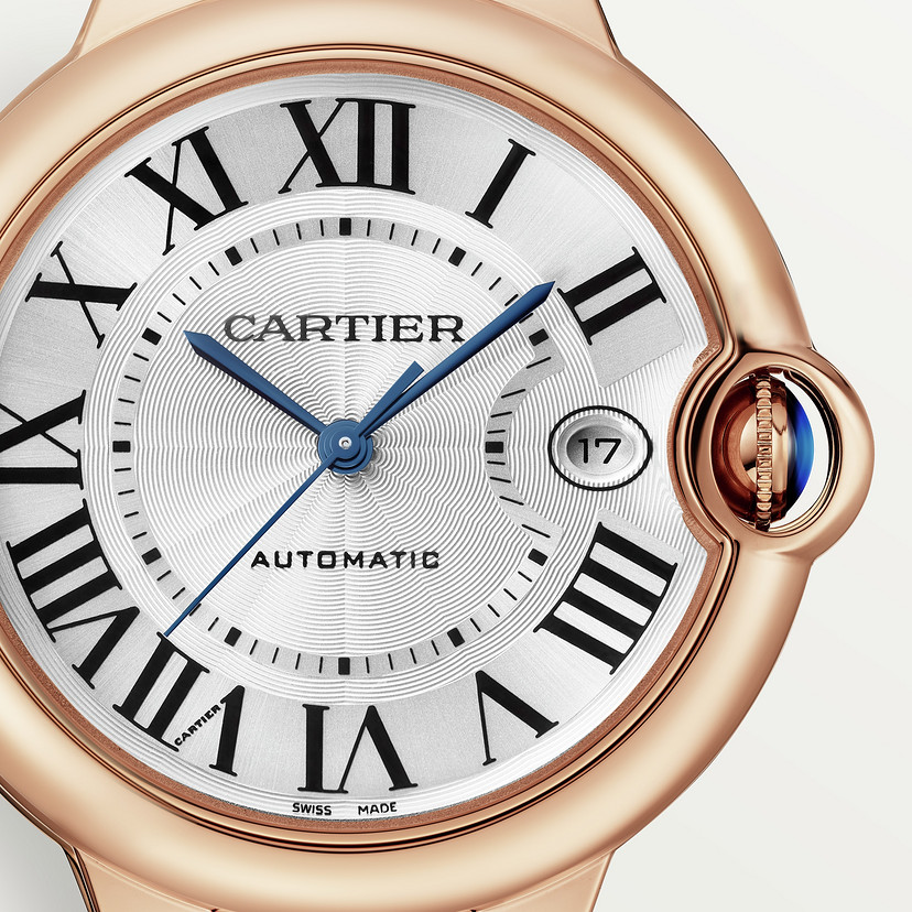 Ballon Bleu de Cartier watch 40 mm 18K rose gold leather CRWGBB0035