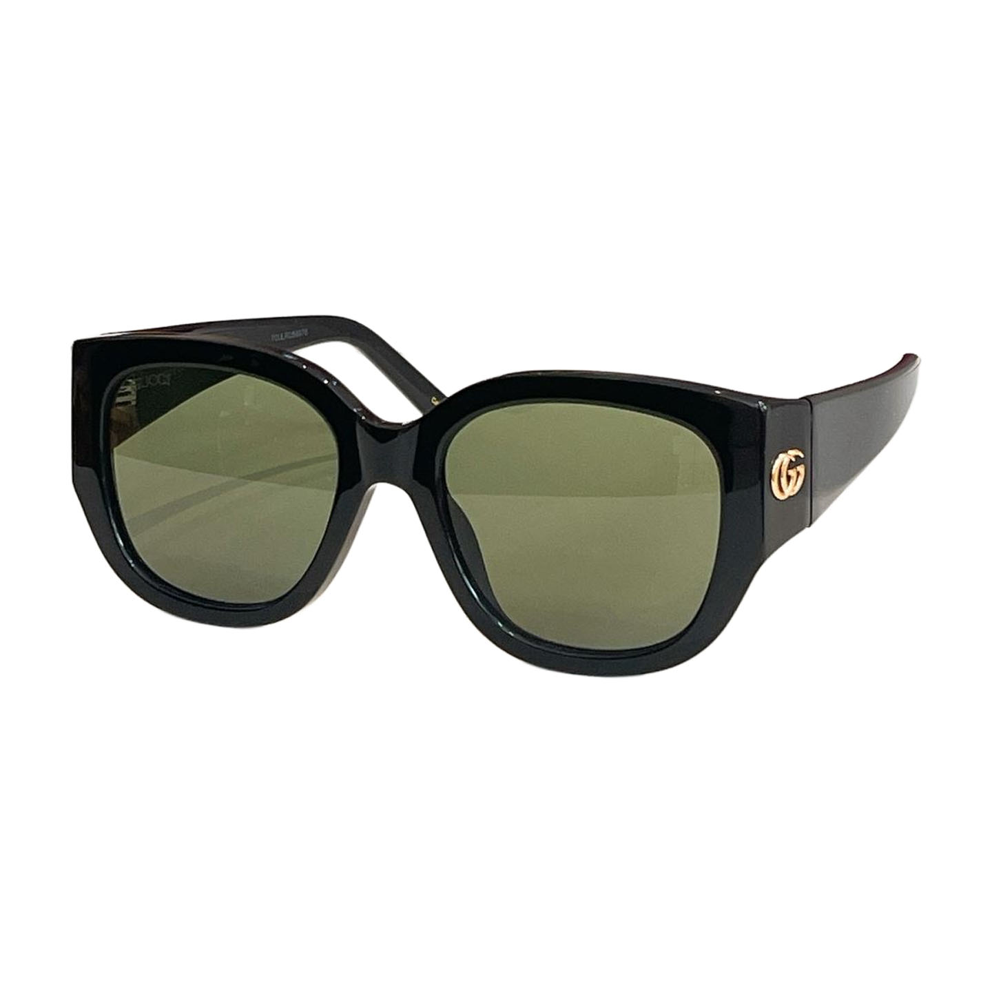 Gucci square frame glasses black/black gold/leopard/red/ivory color Size 52口17-145