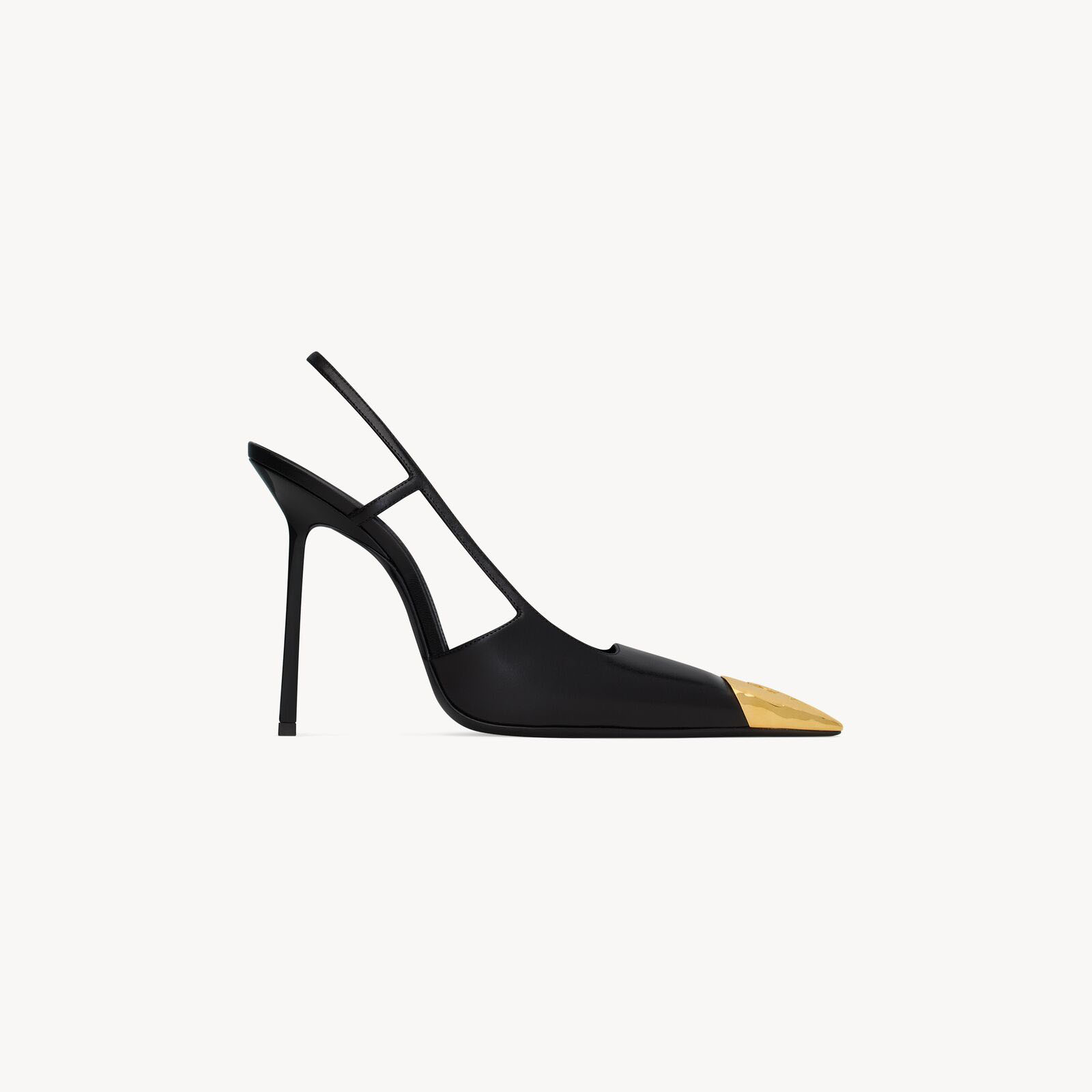 Yves Saint Laurent black Sleek leather high heels