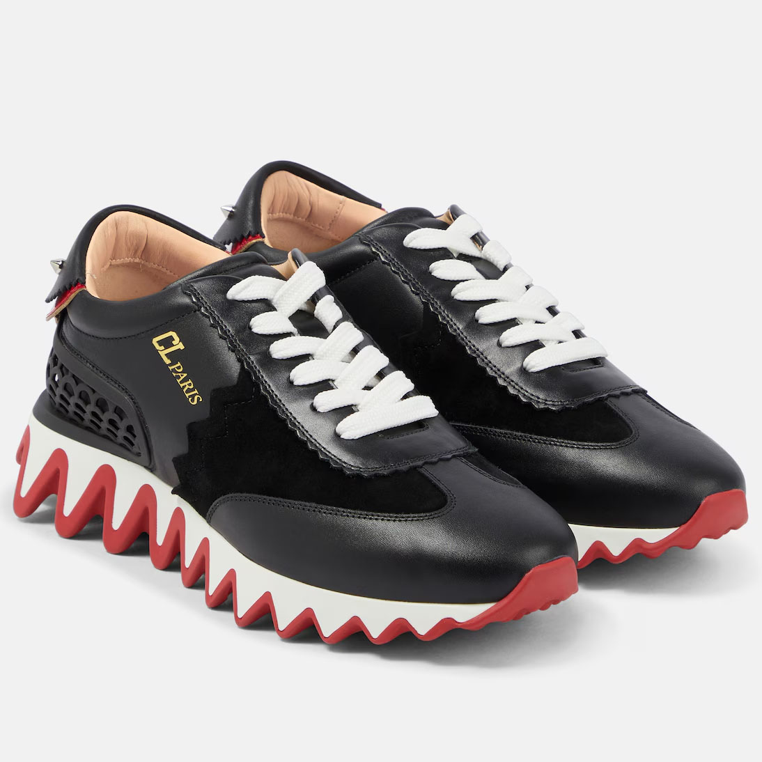 Christian Louboutin Black with red sneakers