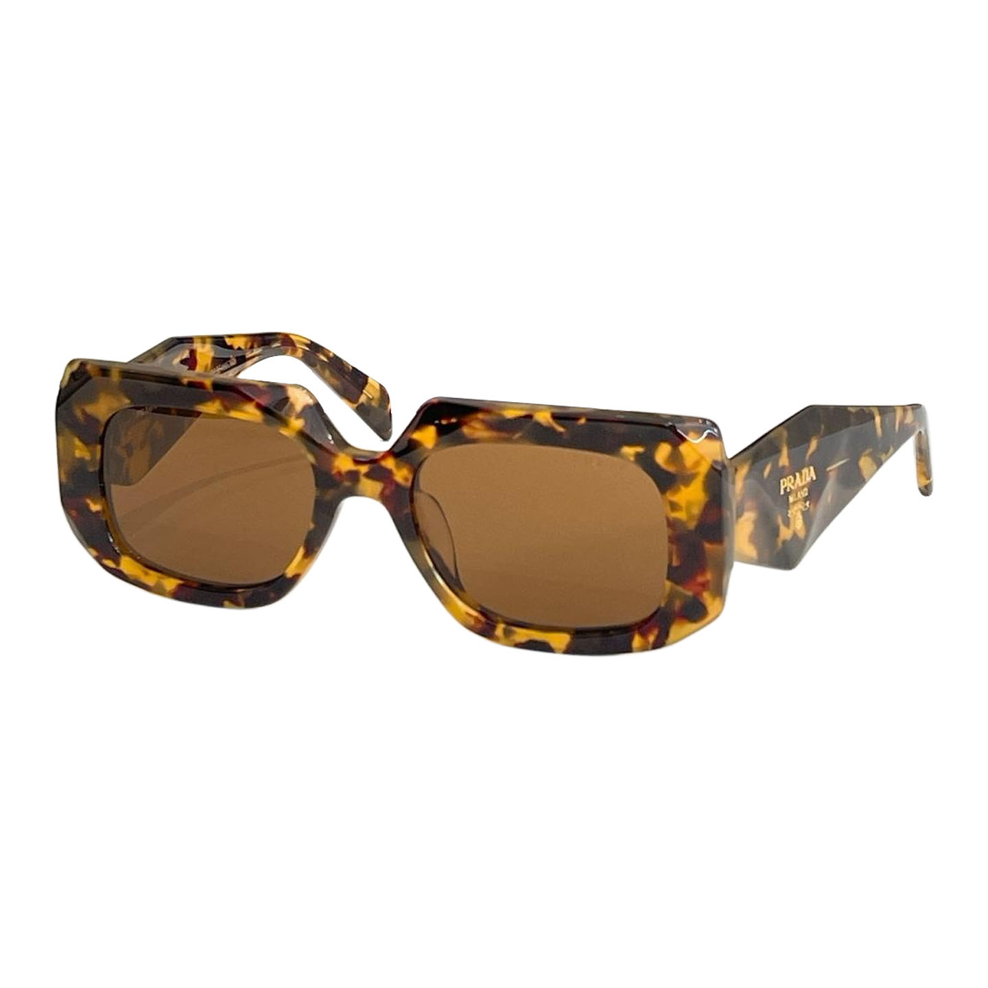 Prada square frame glasses leopard/white/blue/black/tawny color Size 54口20-145