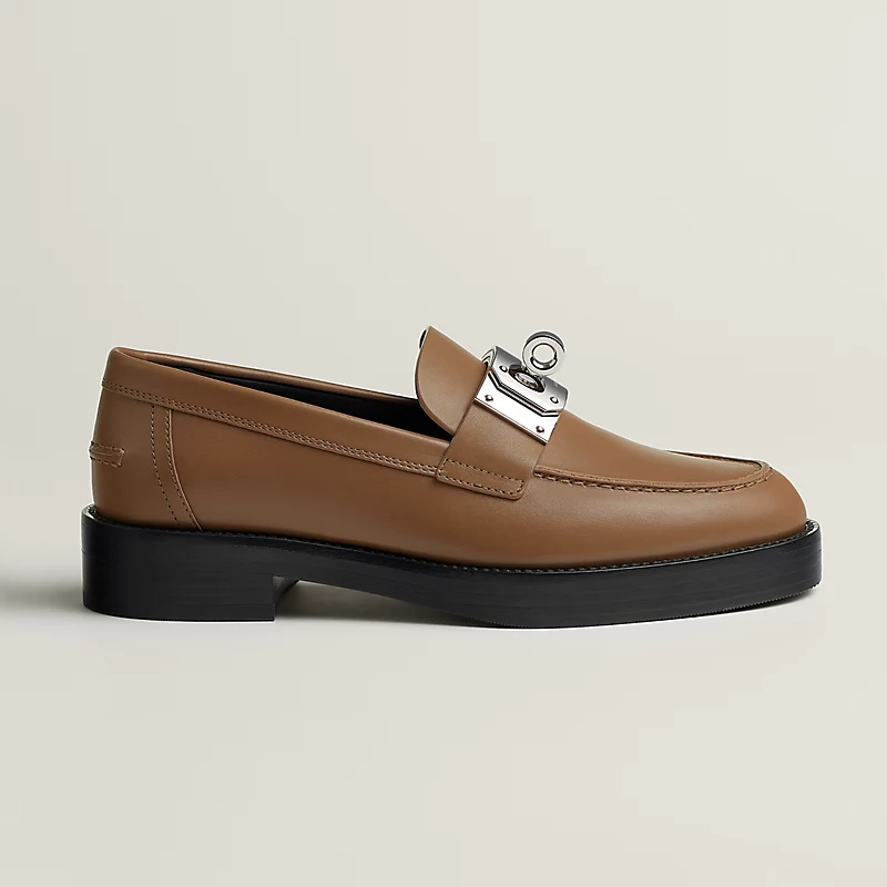 HERMES Hot Brown Loafers