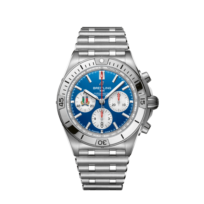 Breitling Chronomat B01 42 Six Nations Italy Stainless steel Blue AB0134A41C1A1