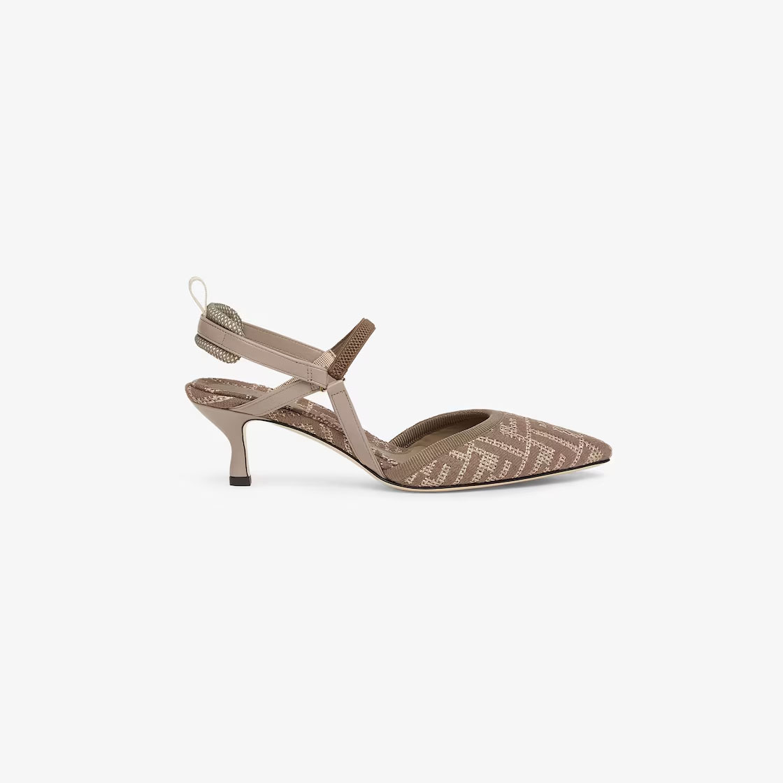 FENDI Cotton medium heels in pigeon grey