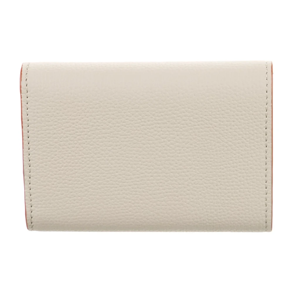 Loewe Small Compact Wallet Grey Calfskin Leather Silver Hardware