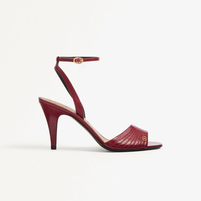 VALENTINO Crystal trim satin heel sandals (8.5 cm high heel)