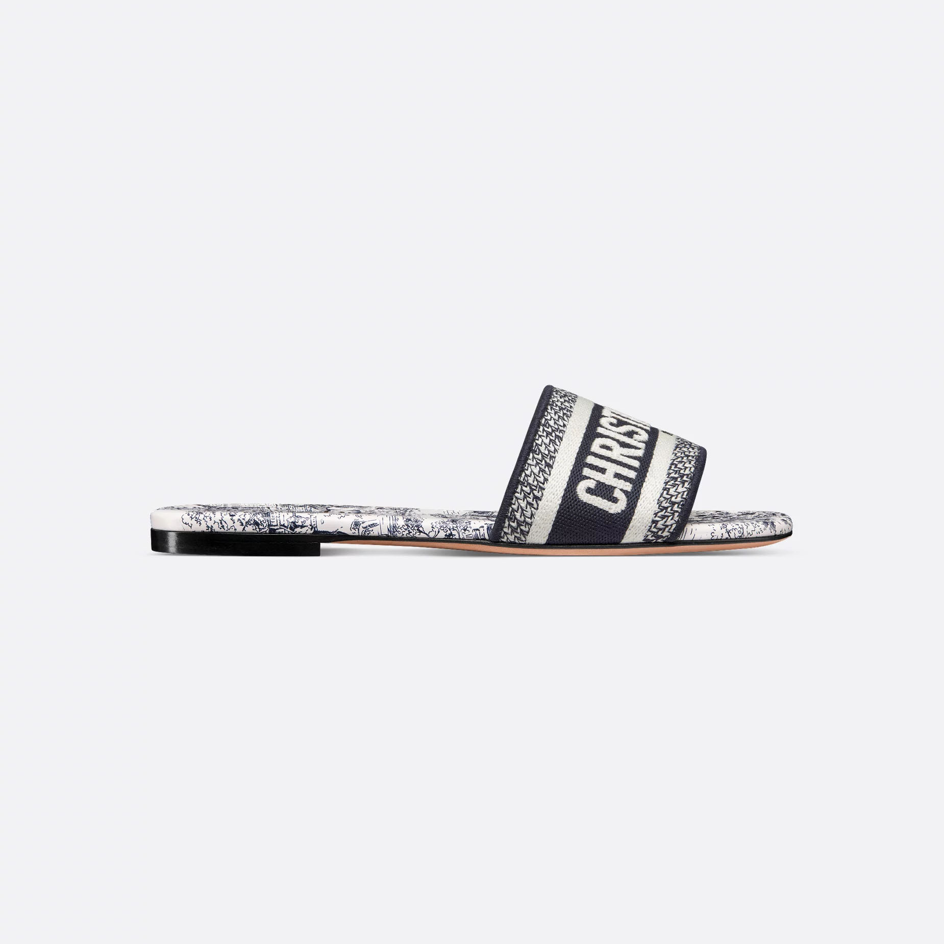 Dior square head flat bottom slippers