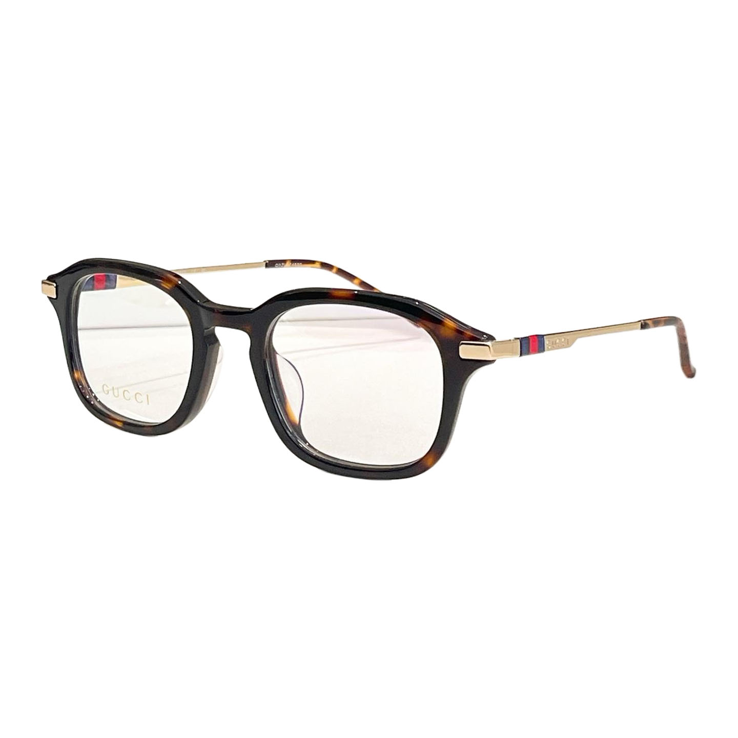 Gucci square frame glasses leopard/black/black gold/grey silver/tawny color Size 49口21-145