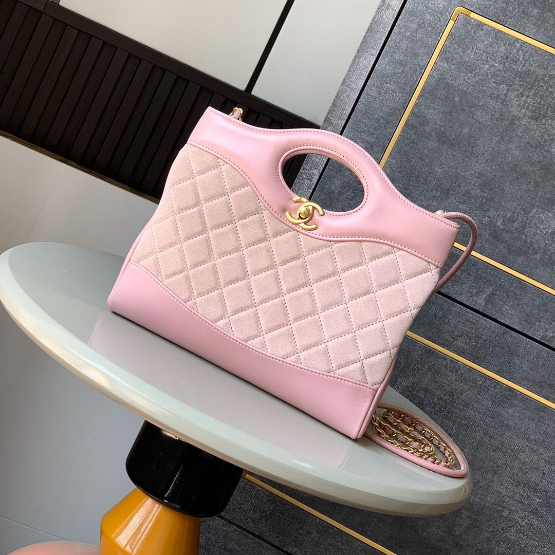 Chanel Pink / Blue / Black Leather and suede Crossbody Bags