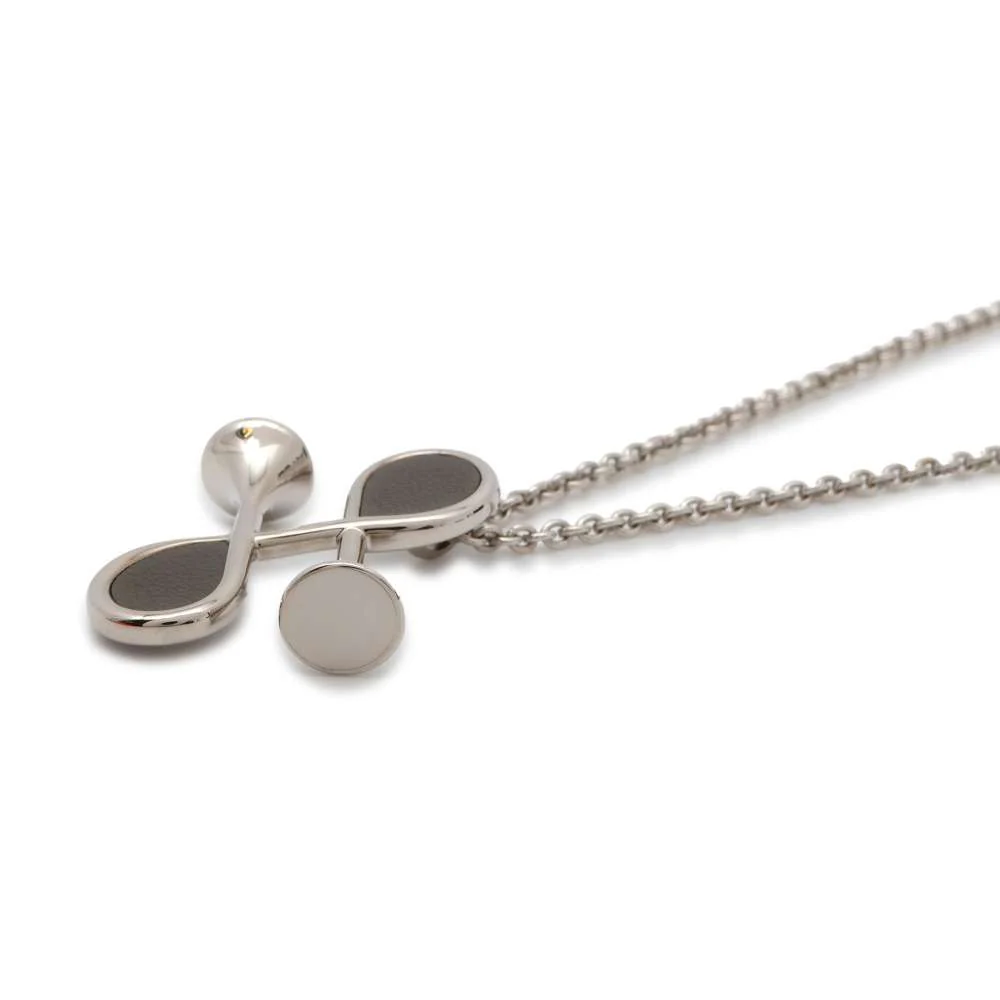 HERMES Col H Necklace Gray