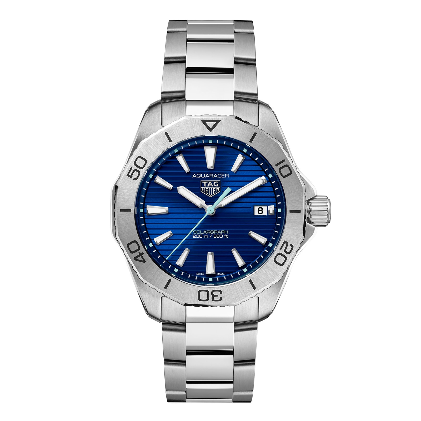 TAG Heuer Aquaracer Professional 200 Solargraph 40mm Mens Watch Blue WBP1113.BA0000