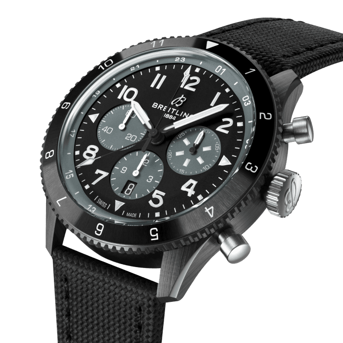 Breitling Super AVI B04 Chronograph GMT 46 Mosquito Night Fighter Ceramic Black SB04451A1B1X1