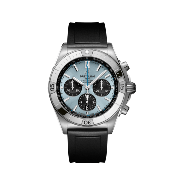 Breitling Chronomat B01 42 Stainless steel platinum Ice blue PB0134101C1S1