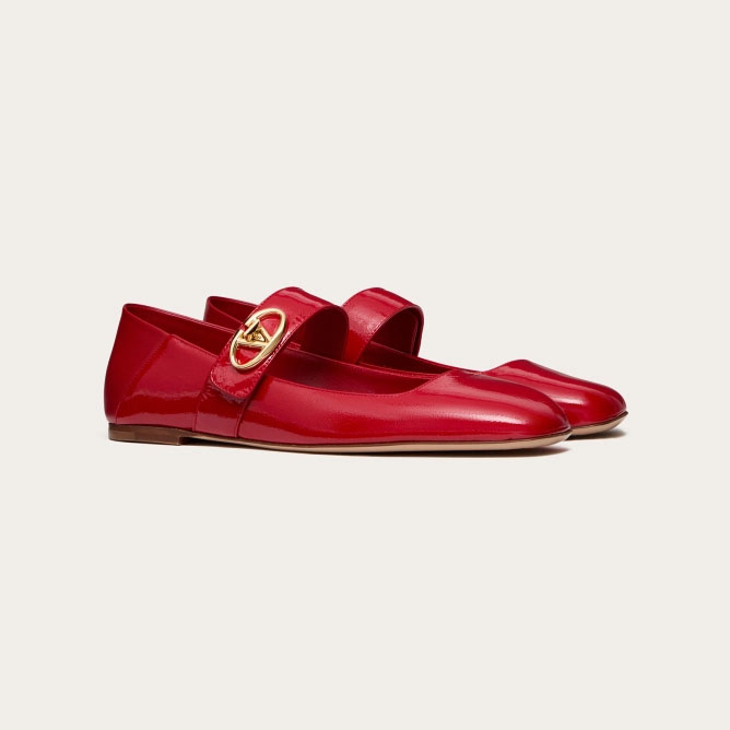 VALENTINO Patent leather Mary Jane ballet shoes