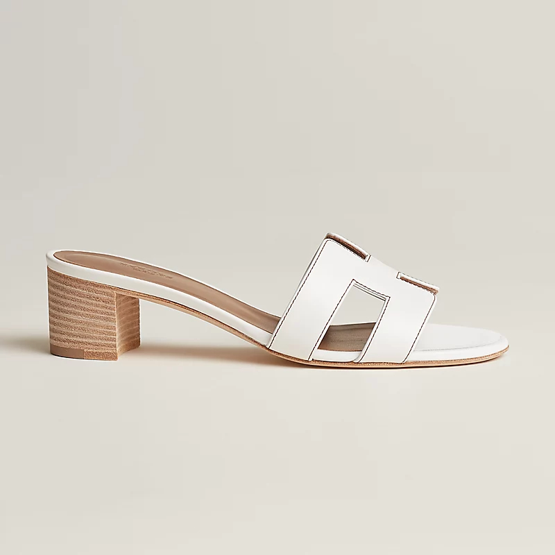 HERMES Oasis Slippers High-heeled slippers white High Heels Sandal