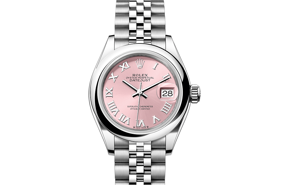Rolex Lady-Datejust Oyster 28 mm Oystersteel Pink dial M279160-0013