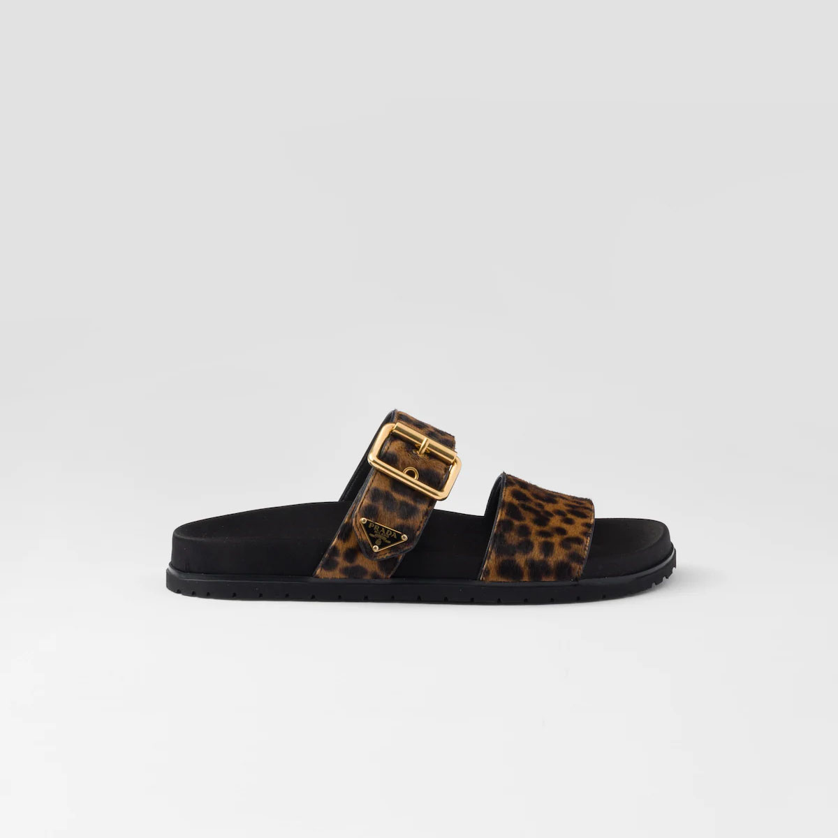 PRADA Printed leather slippers