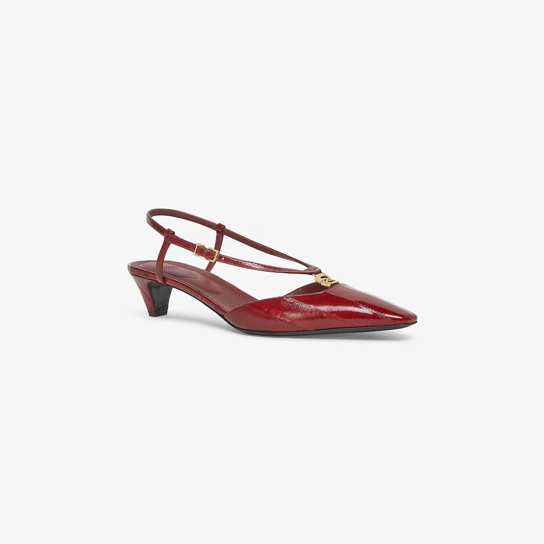 FENDI Red eel skin low - heeled slingers