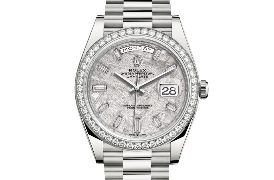 Rolex Day-Date 40 Oyster 40 mm white gold and diamonds Meteorite dial M228349RBR-0040
