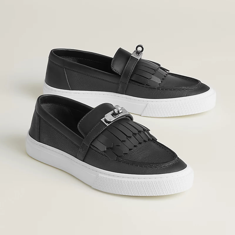 HERMES Game Black Loafers