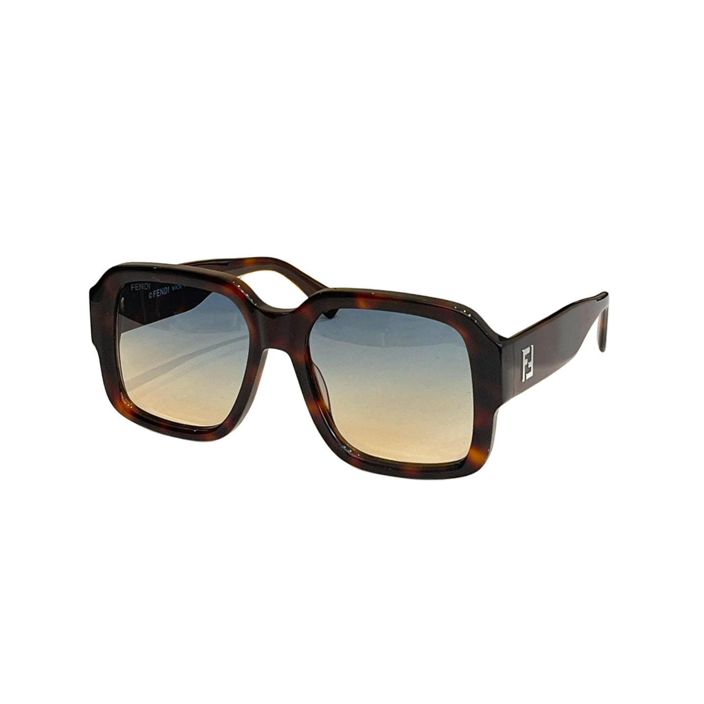 Fendi square frame glasses leopard orange/black/grey/leopard/yellow/eggplant color Size 56口18-145